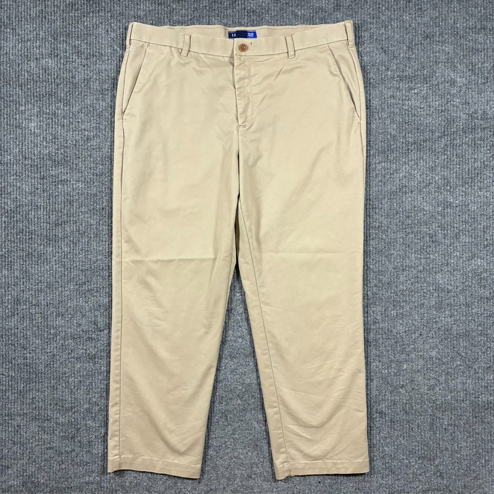 IZOD Mens Khaki Chino Pants Size 40x30 Straight Fit Stretch Casual High Rise